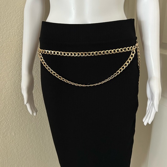 Anne Klein Accessories - Ann Klein Heavy Weight Chain Link Adjustable Length Gold Color Belt